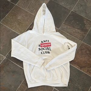 Supreme Anti Social Social Club White Hoodie - Men's Sweater